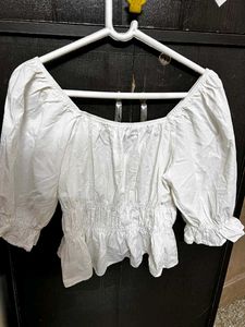 White Peplum Blouse