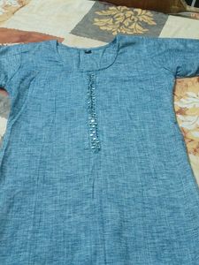 Blue Embellished Kurta