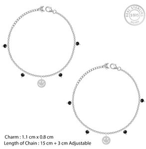 GIVA 925 Real Silver Kid Smily Charm Anklet