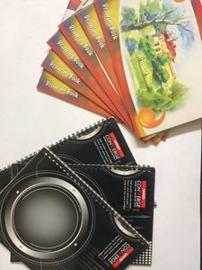 Geometry Box &amp; Spiral Notebook and Drawing books