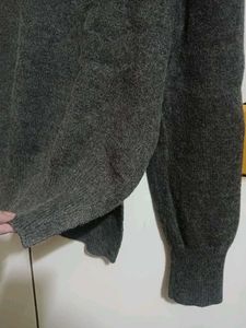 Grey Sweater With Side Slits