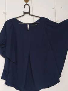 Dark Blue Flowy Top
