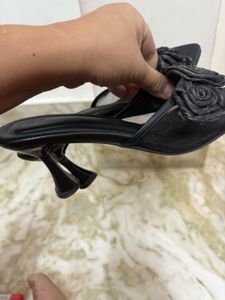 Elegant Black Floral Heels