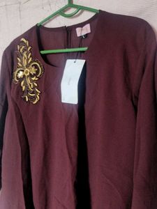 Elegant Maroon Asymmetrical Dress