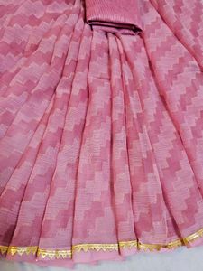 Pink Zigzag Saree