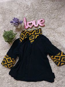Patterned Collar Top