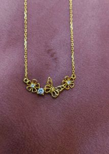 925 pure silver Gold plated Butterfly Chain