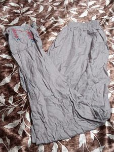 Embroidered Elastic-Waist Trousers