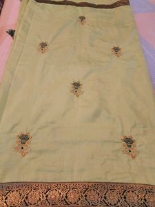 New Green Saree With Stylish Blouse