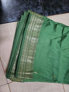 Green Polyester Saree