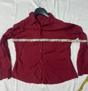 Ladies Maroon Formal Shirt