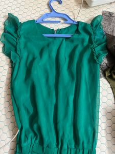 Green Ruffle Romper