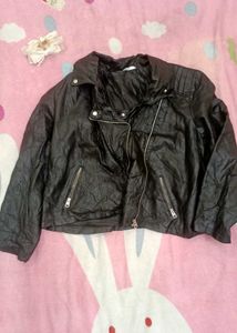 Black Faux Leather Moto Jacket