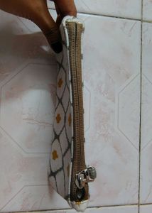 Patterned White Pouch