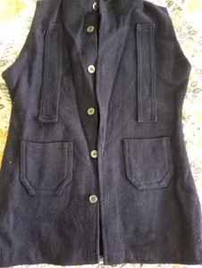 Winter Blue Colour Sleeves Less Jacket