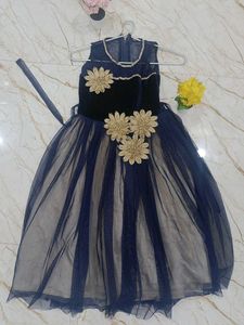 Navy Blue Gown For Kids