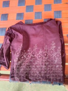 Maroon Embellished Blouse