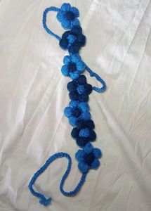 Blue Crochet Flower Headband