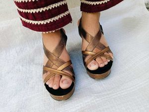 Bronze Strappy Sandals