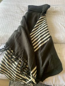 Grey White Poncho