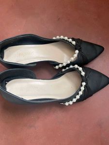Black Pearl Embellished Heels