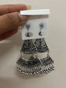 Silver Tone Boho Dangle Earrings