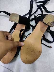 STALK Women Lace Up Block Heel Sandals