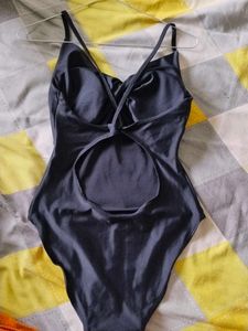 Black Crisscross One-Piece Swimsuit/ Bodysuit