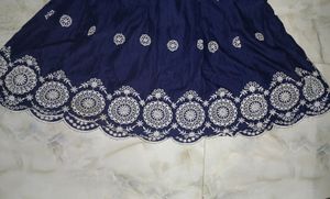 Floral Embroidery Navy Vintage Dress