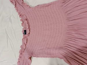 Pink Off-Shoulder Dress