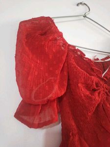 Red Bohemian Crop Top