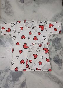 Heart Print Pajama Set