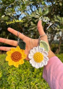 Crochet Sunflower Keychain