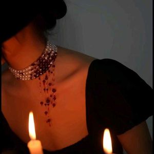Gothic Bloody Pearl Necklace For Women ♥️