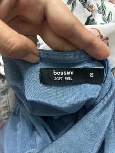 Cute Blue V-Neck Crop Top