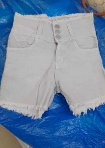 Frayed Hem Denim Shorts