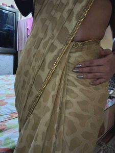 Ready To Wear Beige Saree Partywear