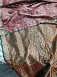 Green And Maroon Pure Silk Saree