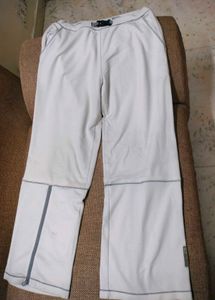 White Casual Pants with Comfortable Fabric