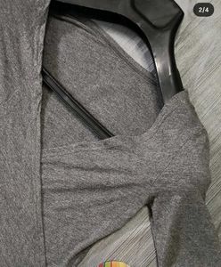 Women Grey Wrap Up Top