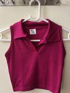 Magenta Crop Top
