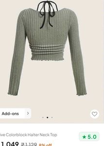 new me Olive crop Top