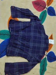 Navy Blue Dotted Line Top