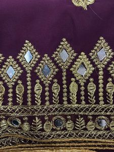 Embroidered Purple Saree