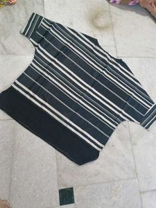7XL Size Striped Dolman Sleeve Top