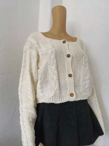Knitted Square Neck Cardigan