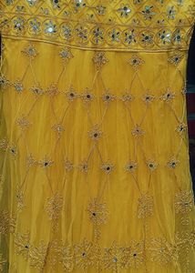 Beautiful Thread And Mirror Work Gown💛