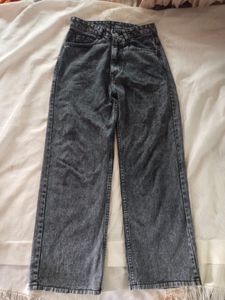 Charcoal Color Mom Jeans