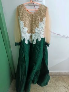 Green &amp; Gold Party Dress