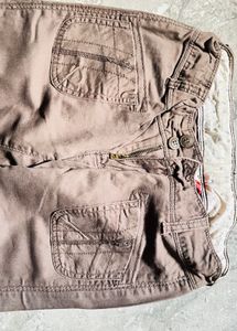Brown Straight Leg Cargo Pants